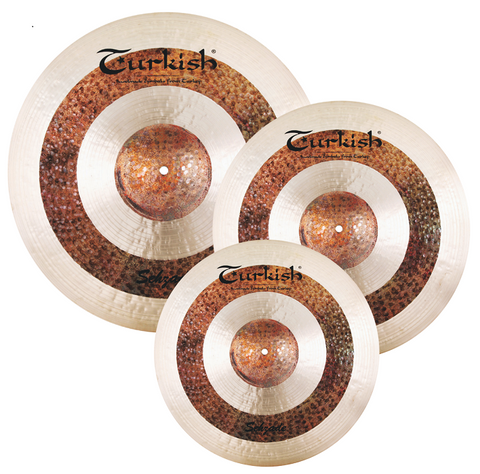 Kit de Pratos de Bateria Turkish Sehzade Hi Hat 14" + Crash 16" - Ride Jazz 20" + Bag Cortesia